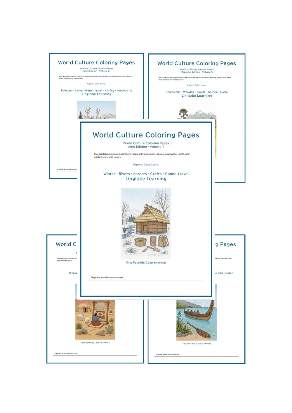 World Culture Coloring Pages printable activity book series